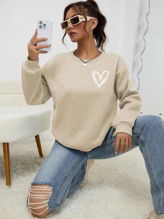 Heart Sweatshirt Womens