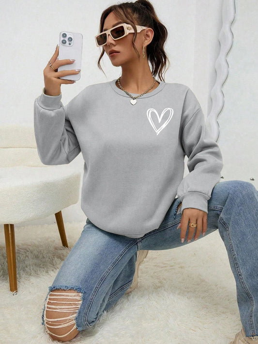 Heart Sweatshirt Womens