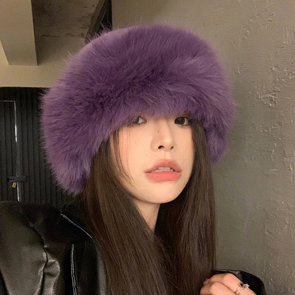 Winter Fluffy Fur Bucket Hat
