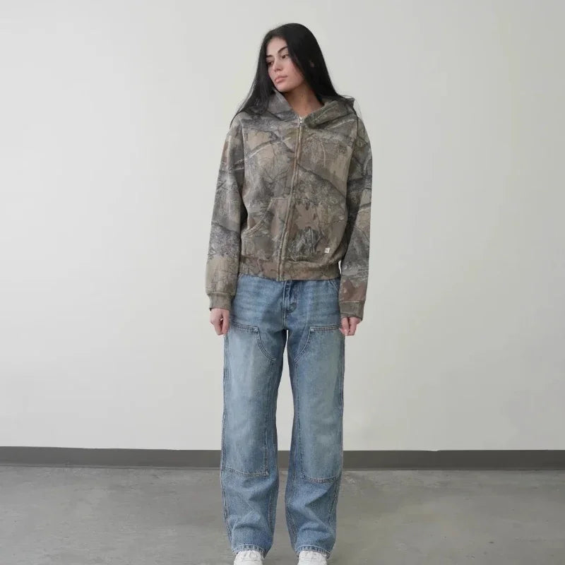 Retro Camouflage Oversize Hoodie