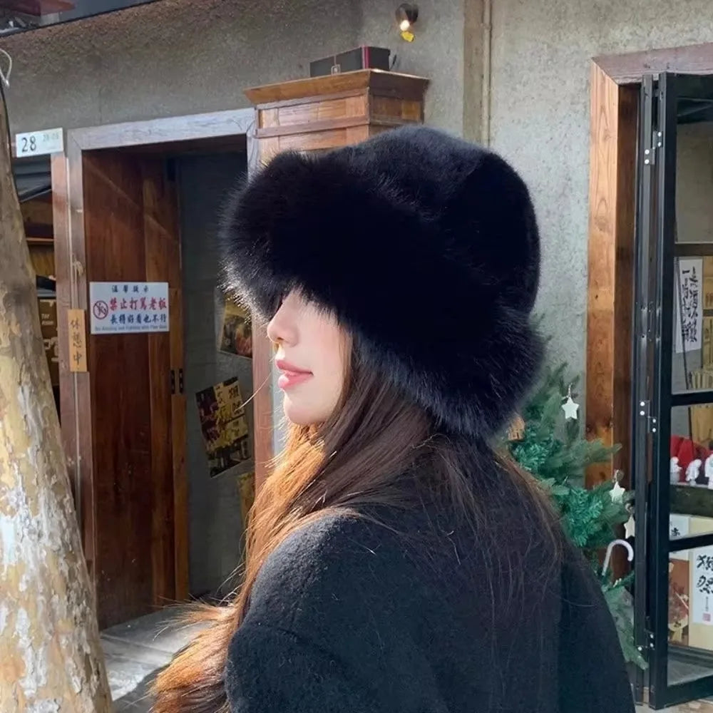 Winter Fluffy Fur Bucket Hat