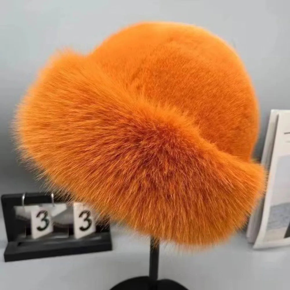 Winter Fluffy Fur Bucket Hat