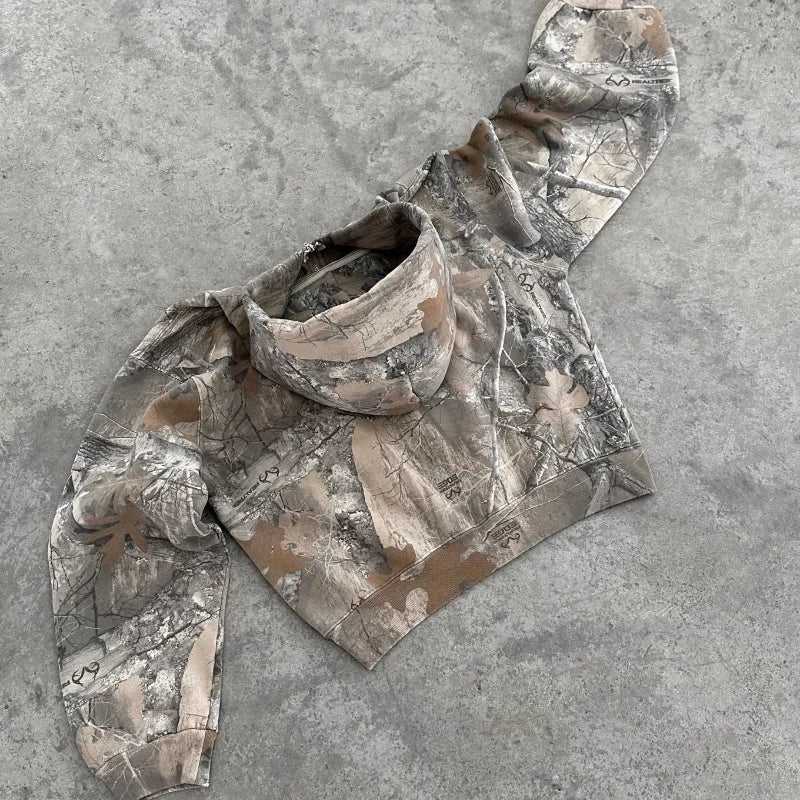 Retro Camouflage Oversize Hoodie