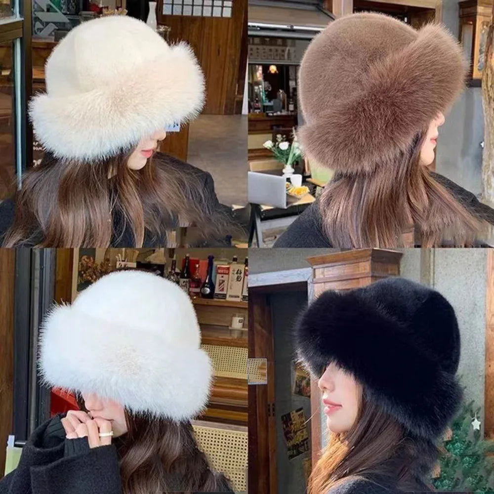Winter Fluffy Fur Bucket Hat